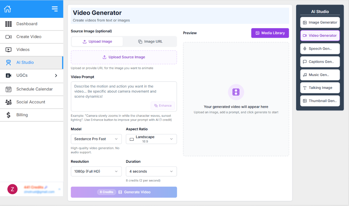 AI Video Generator - Create Videos with Sora 2, Google Veo 3, and Kling